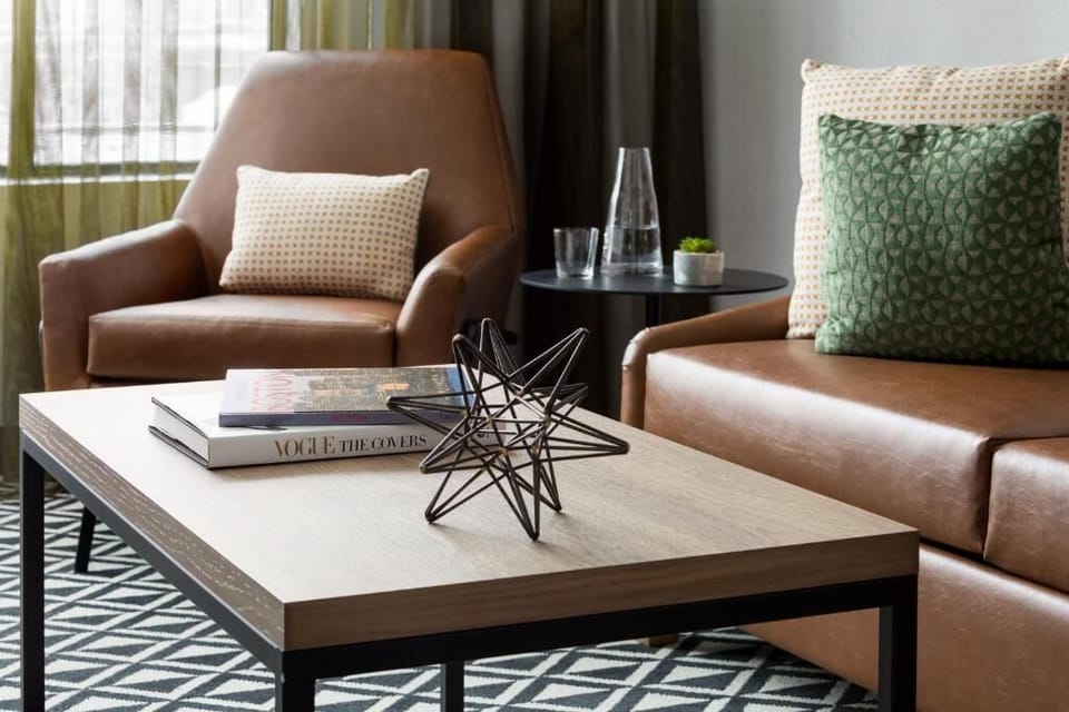 Sip a drink and settle into the inviting seating corner.