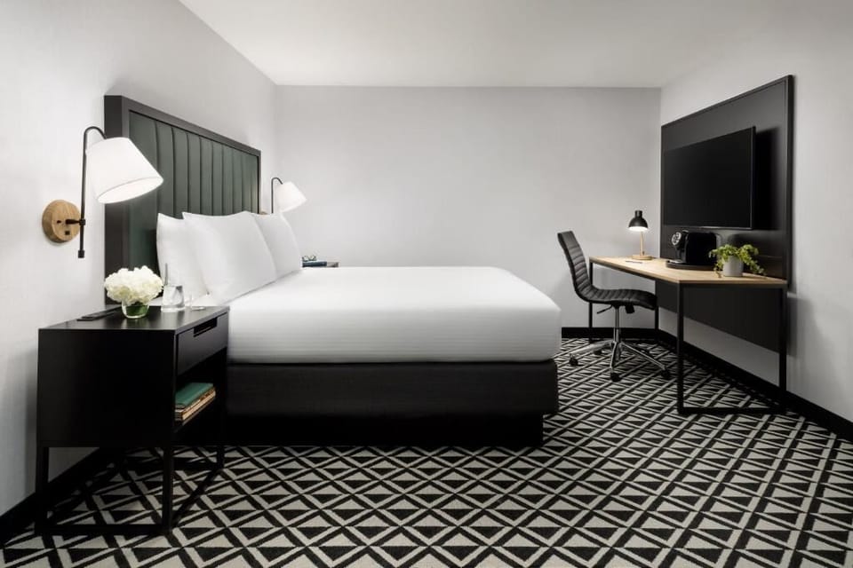 Unwind, then focus at the in-room desk workspace.