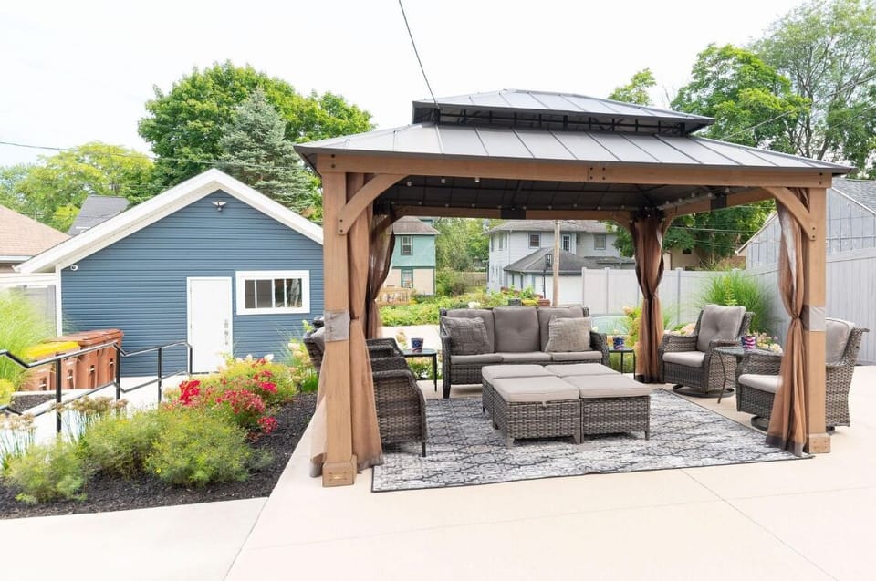 Enjoy peaceful outdoor space with privacy fencing, lush landscaping, and off-street parking access.
