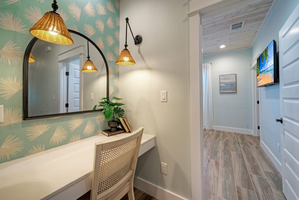 Laptop-friendly table.