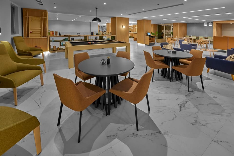 Settle into stylish lounge seating for easy conversation and calm.