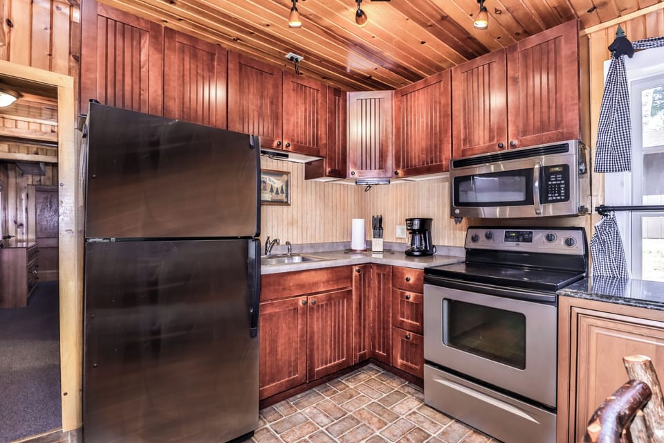 New modern appliances throughout the kitchen.