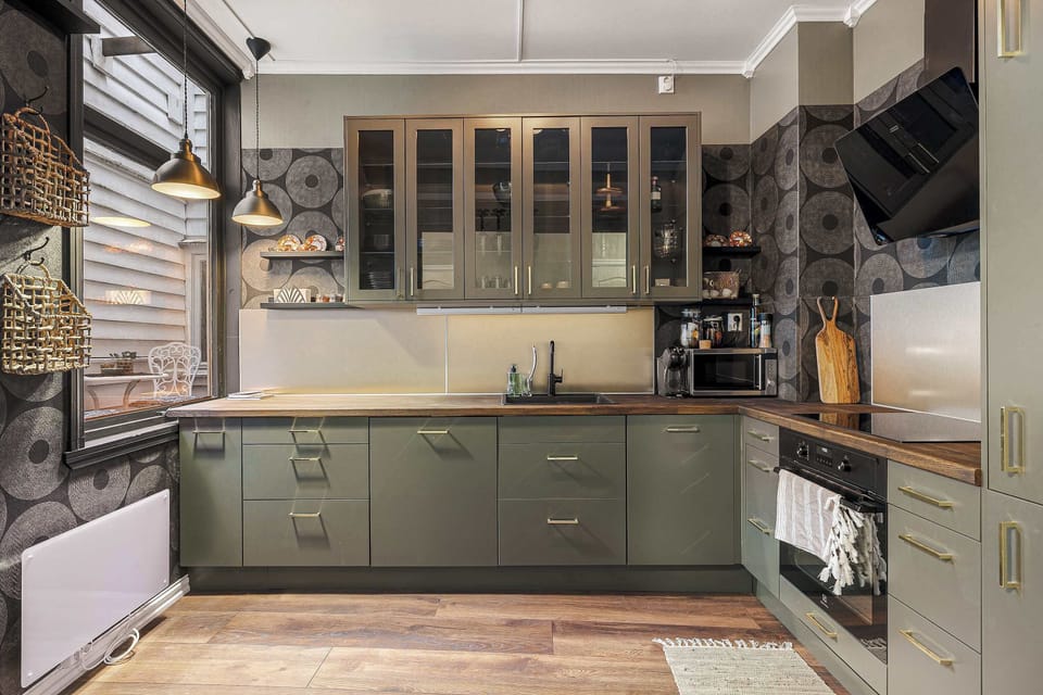 Plenty of storage and counter space for preparing meals at home.
