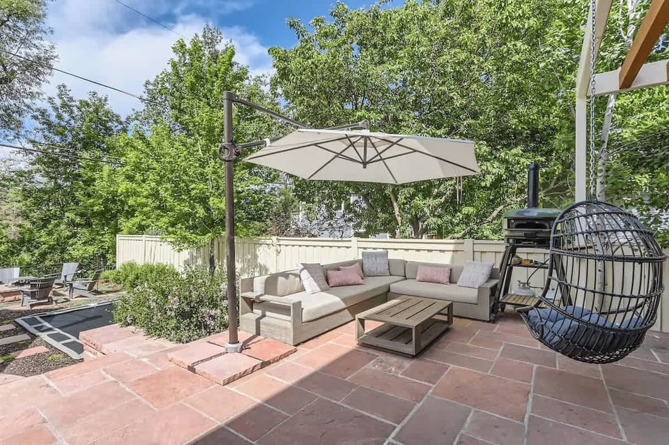 Large outdoor living space along Boulder Creek