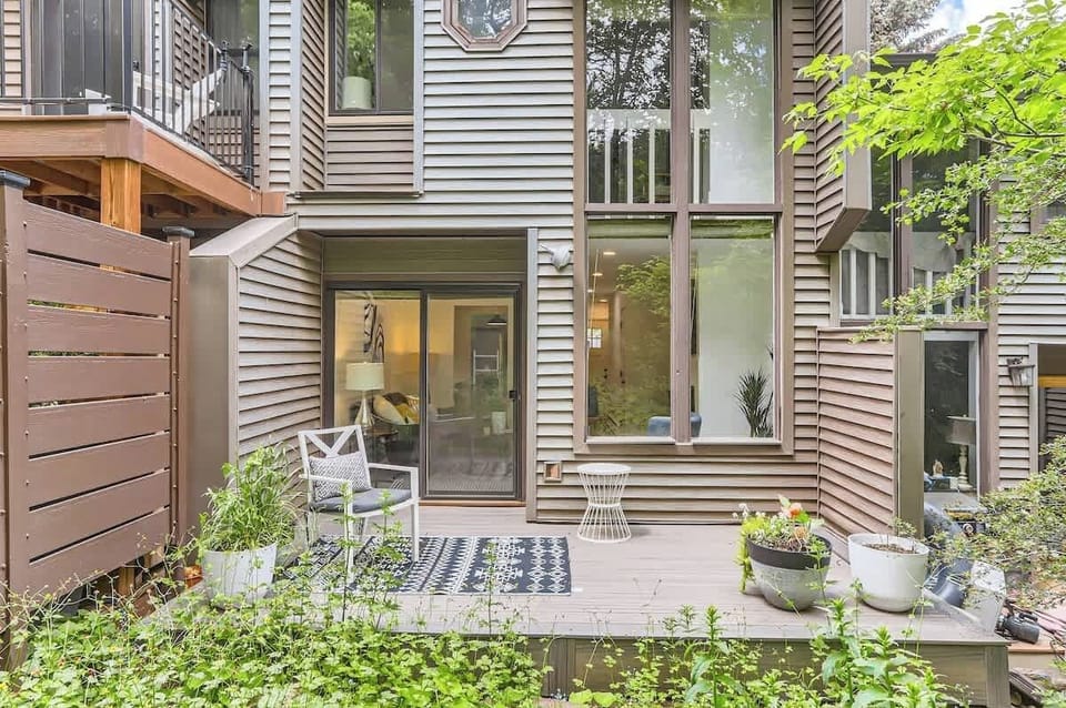Back semi-private patio 