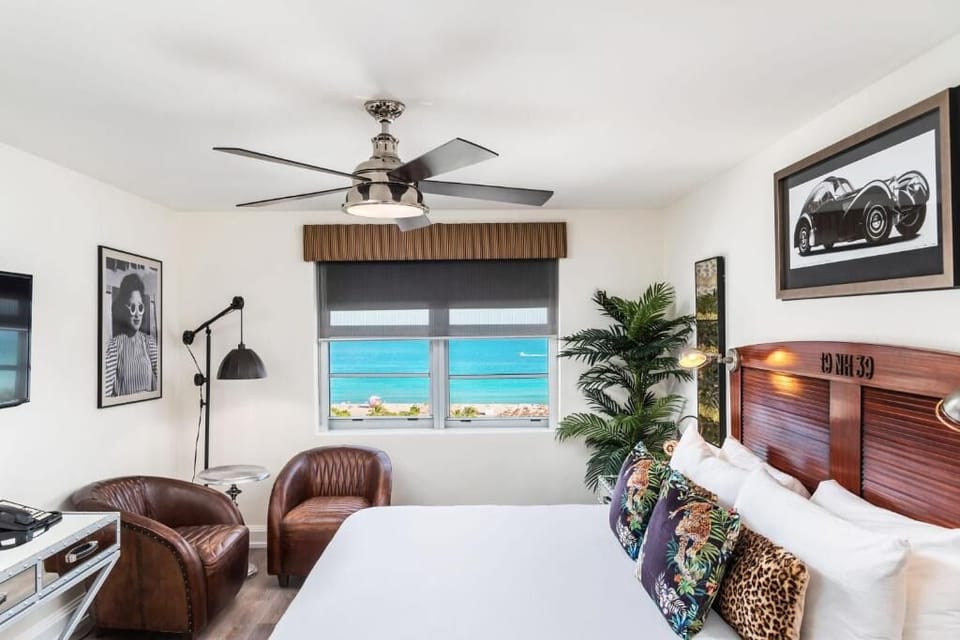 Wake slowly to ocean horizons from plush pillows and linens.