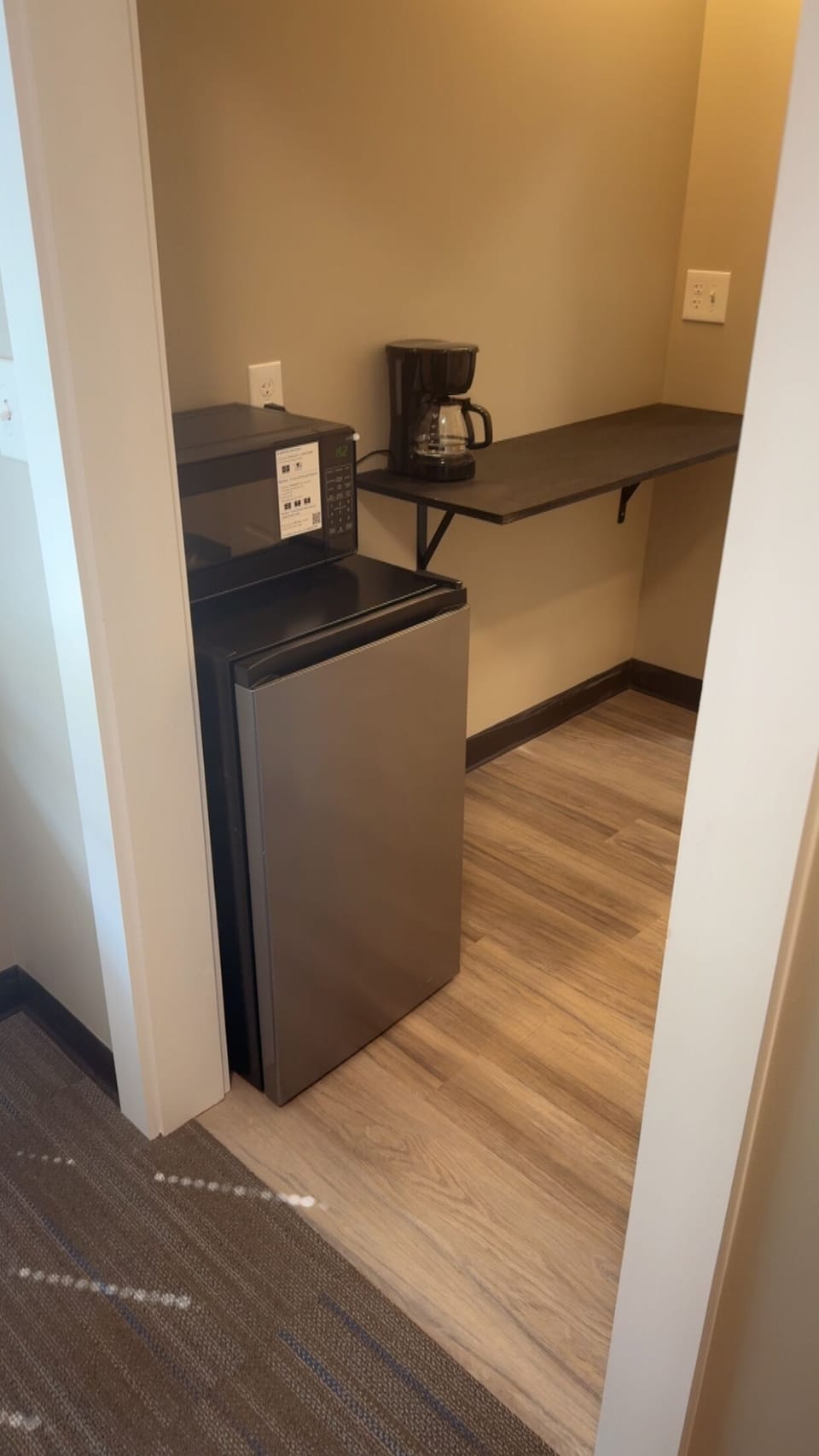 Fridge, Microwave, and Coffee Maker