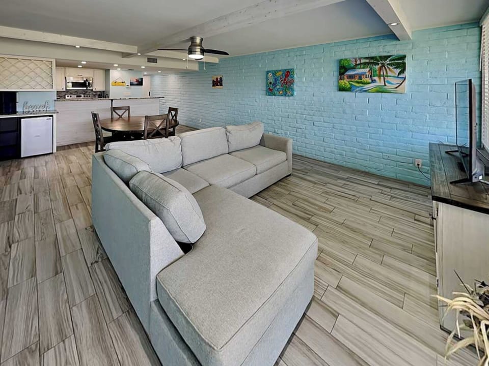 Living Room - Open Layout w/ Kitchen & Dining + Full Sleeper Sofa