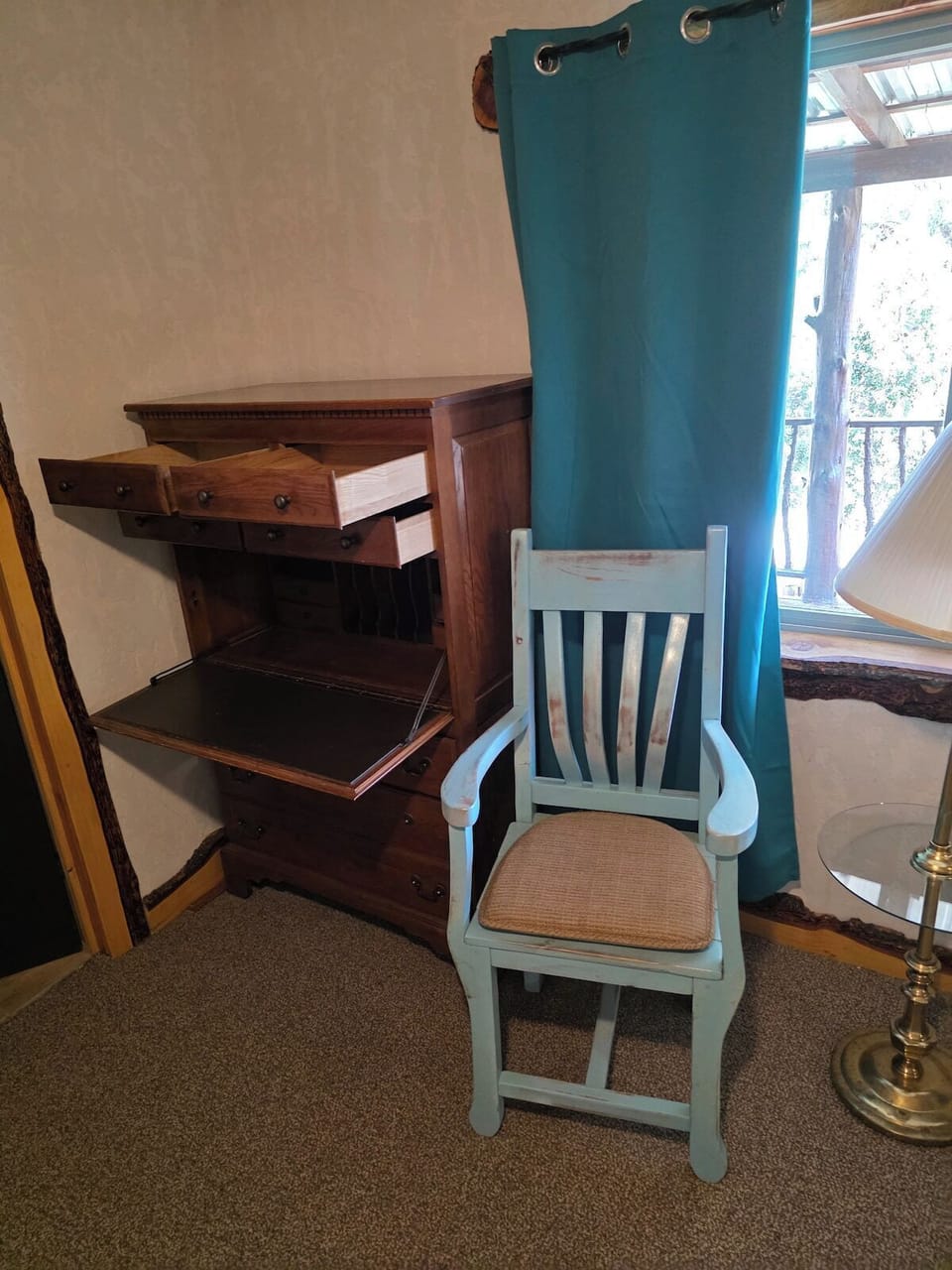 Antique secretary desk — a handy work or writing spot.