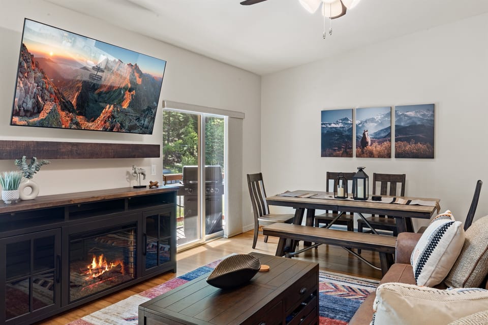 Upper level open concept living and dining