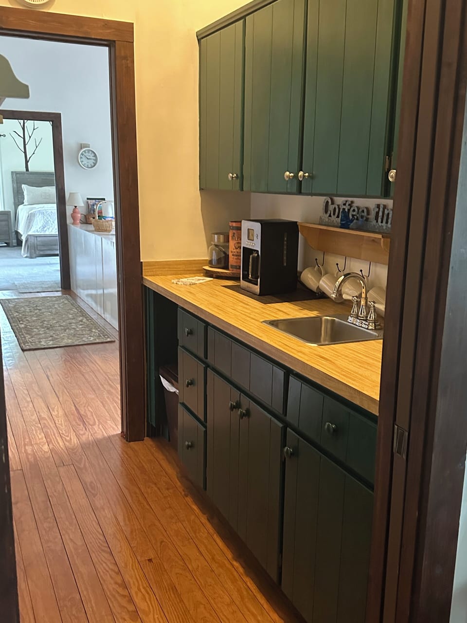 Coffee Bar is a walkthru with pocket doors on both sides.