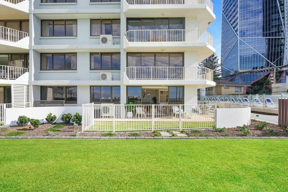 Enclosed Gated Courtyard, directly onto Pool, Spa, Tennis Courts, BBQ's & Beach