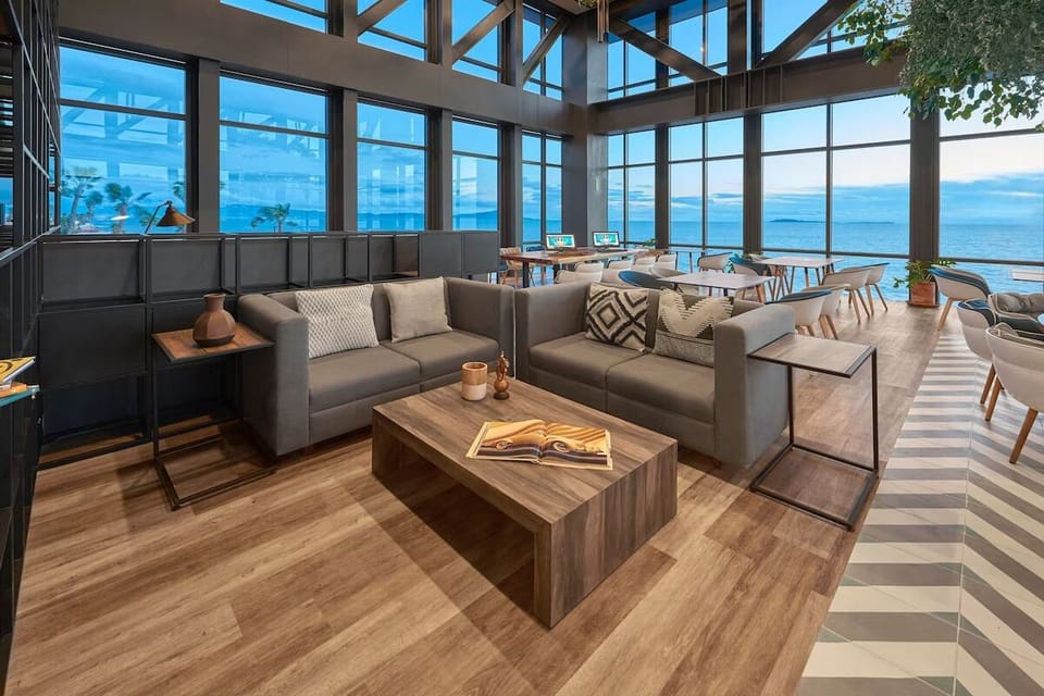 Work comfortably with inspiring ocean views and natural light.