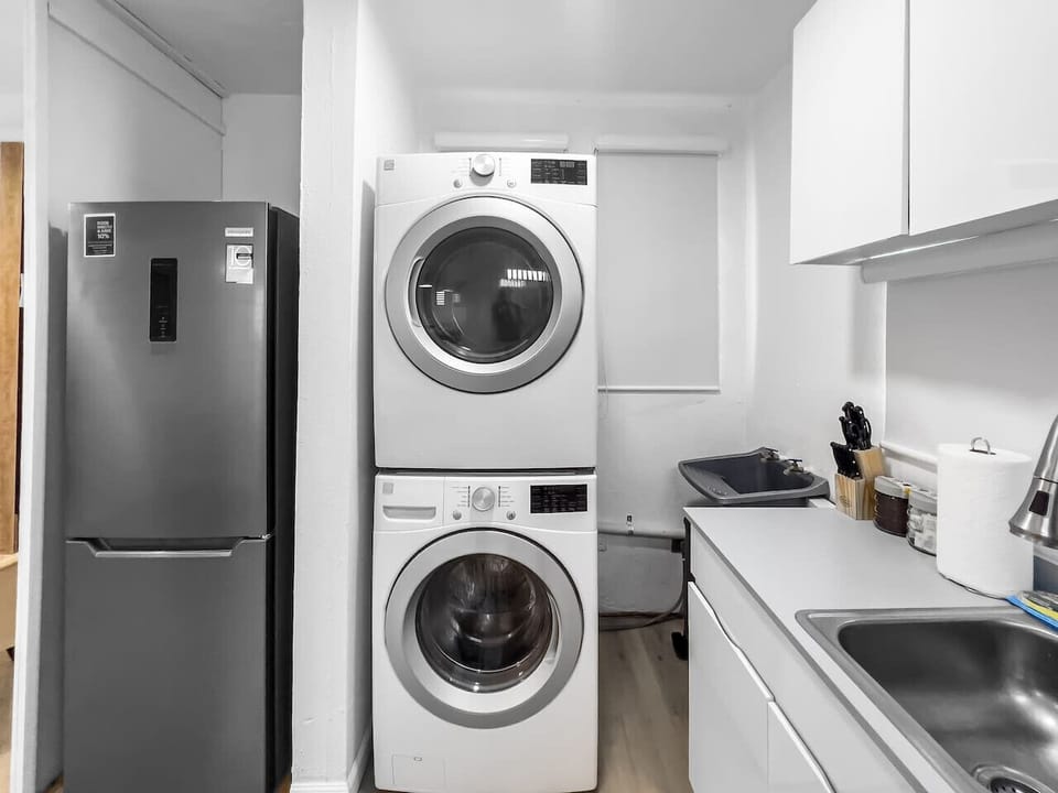 A practical laundry area designed for your everyday needs while away from home