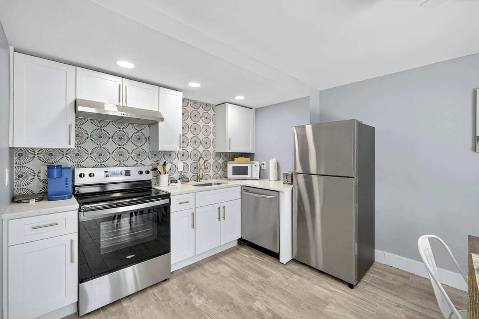 Kitchen is newly renovated and offers all the extras for your beach stay