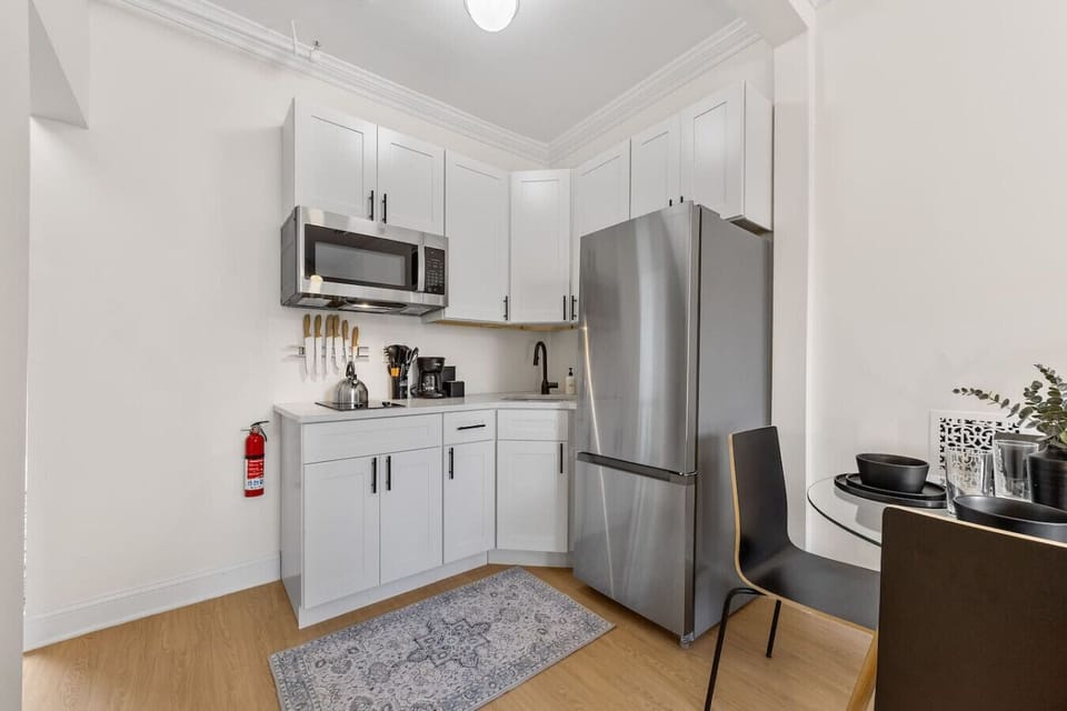 For those who enjoy cooking while traveling, this kitchen is a real asset. The full-size refrigerator and other updated appliances make it easy to prepare meals and snacks during your stay.