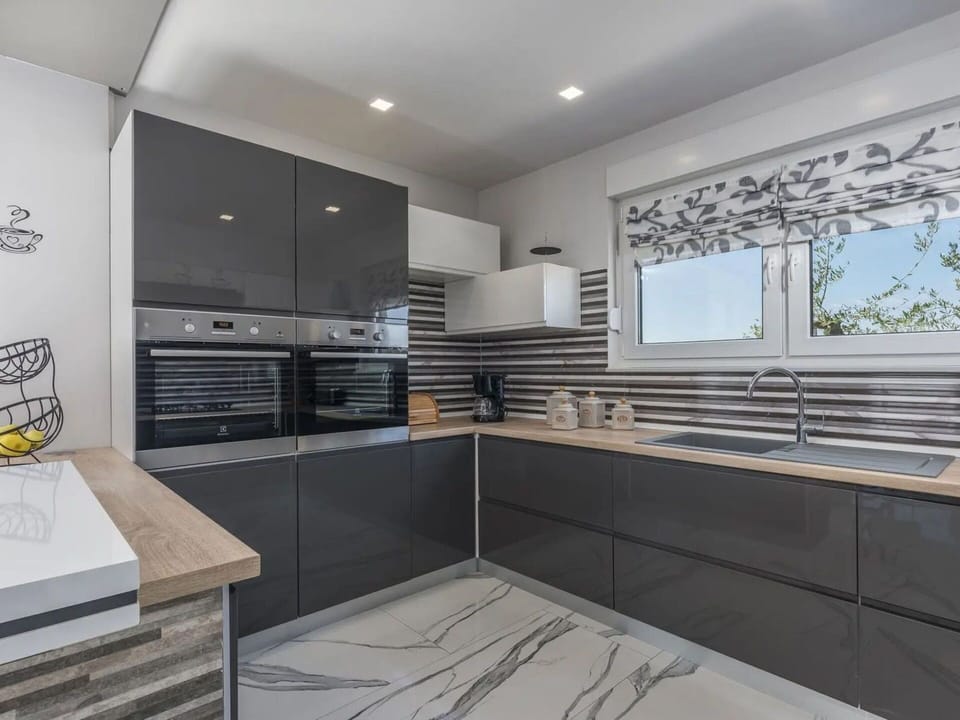 Kitchen, Cabinetry, Interior Design, Countertop, Kitchen Appliance, Wood, Flooring, Furniture, Home, Major Appliance