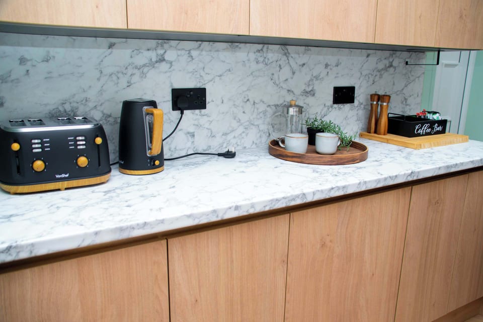 The kitchen is fully equipped with everything you need for a comfortable and convenient cooking experience.