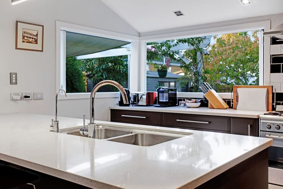 There is plenty of prep space in the kitchen to be able to cook meals for the whole family.