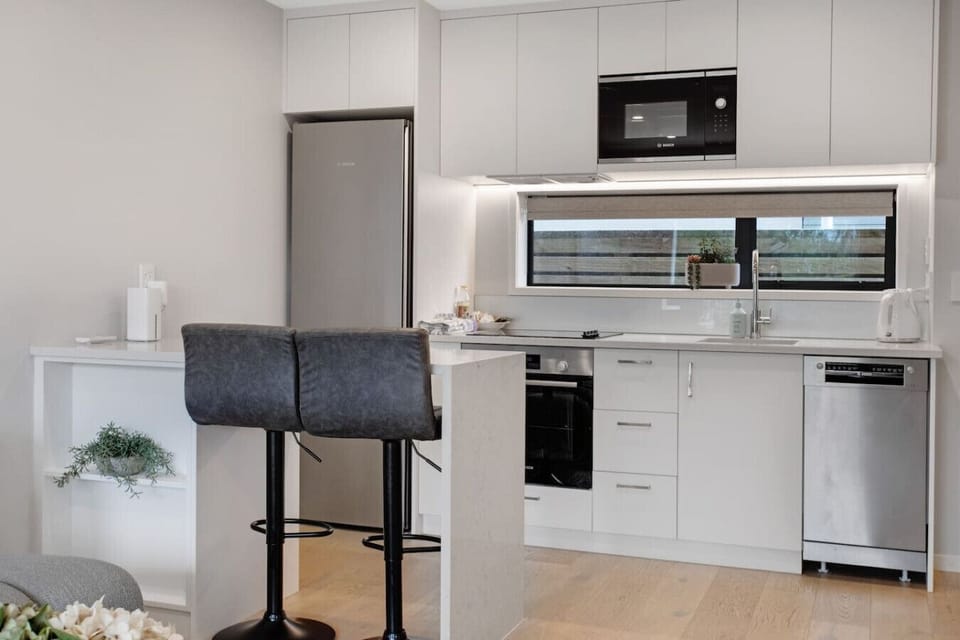 The seating at the kitchen island is great for a casual breakfast.