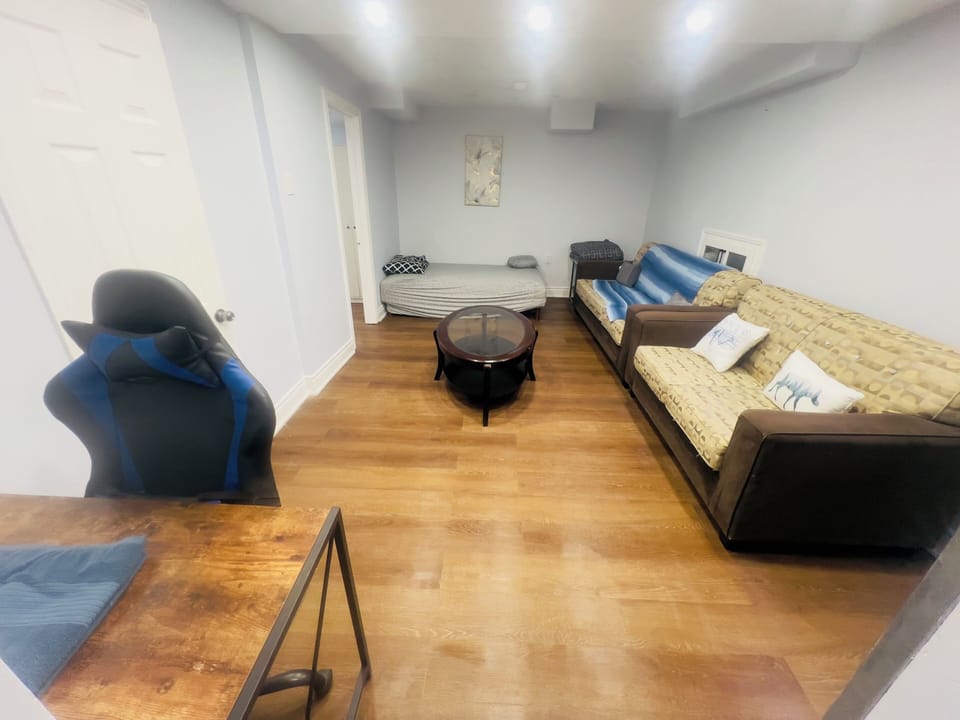 Living room with 5 seater sofa, Sofa Bed and Work desk