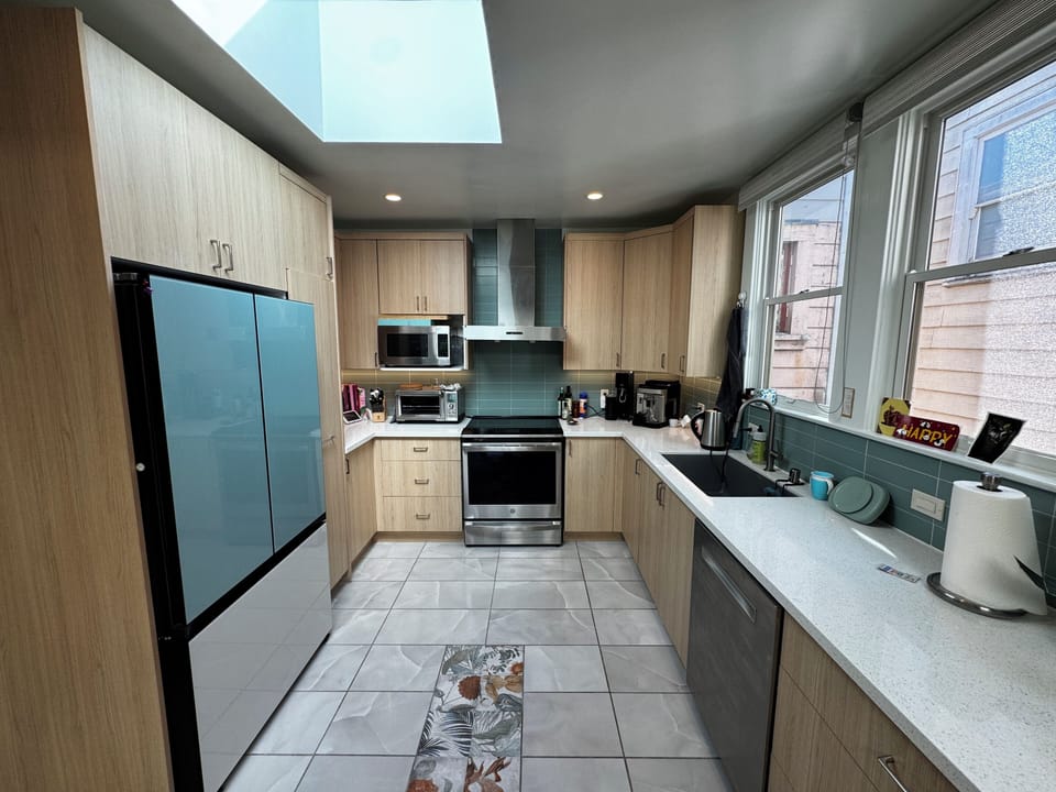 Shared Kitchen - fridge, oven, microwave, stove, dishwasher, utensils, cookware