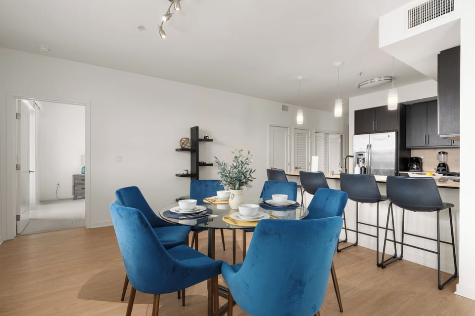 Bright and spacious living room with cozy seating