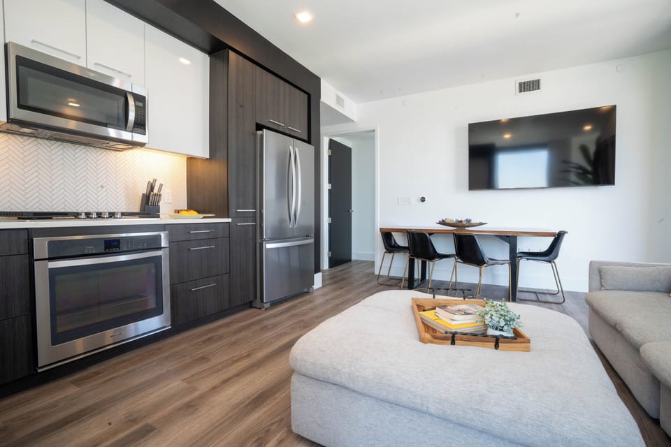 Clean, modern bathroom with fresh towels and thoughtful amenities