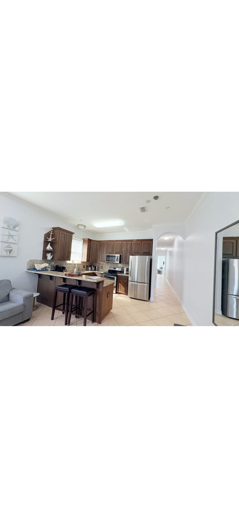 Counter fridge and stove
