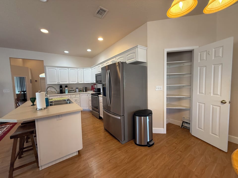 A spacious pantry leaves plenty of room for your snacks