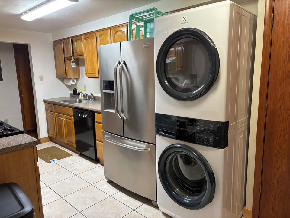 Laundry is on main level. Large capacity washer/dryer.