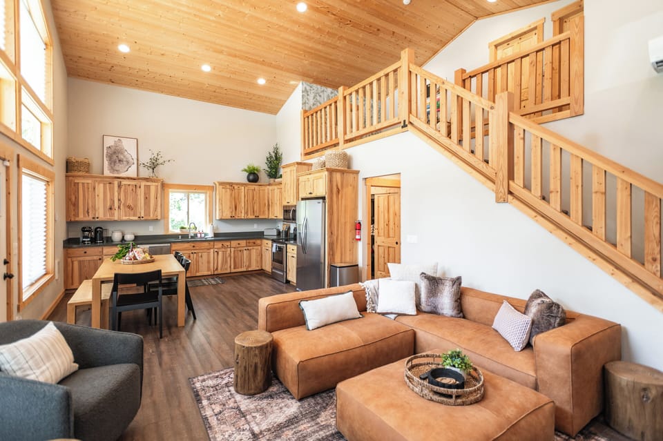 Soaring ceilings and natural light allow you to take in all that this cabin has to offer!