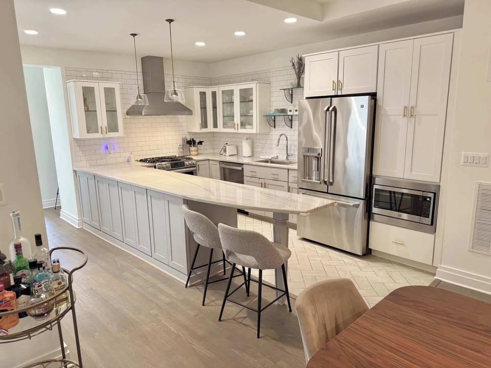 Full sized kitchen comes equipped with all you need during your stay to whip up a delicious meal! 