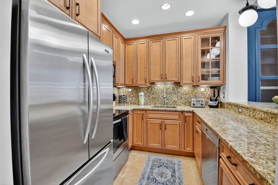 Kitchen with granite counters