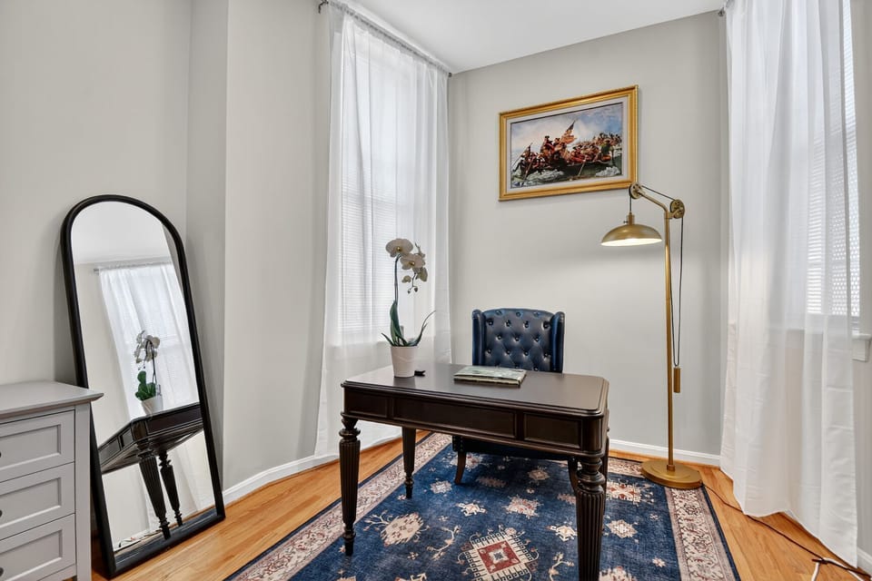 White Bedroom with work space