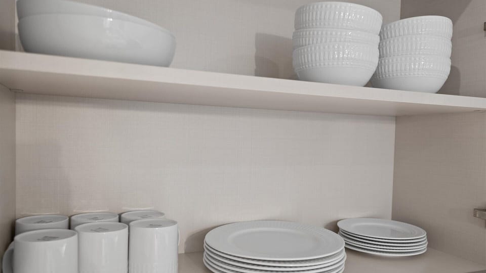 White Crockery in Kitchen