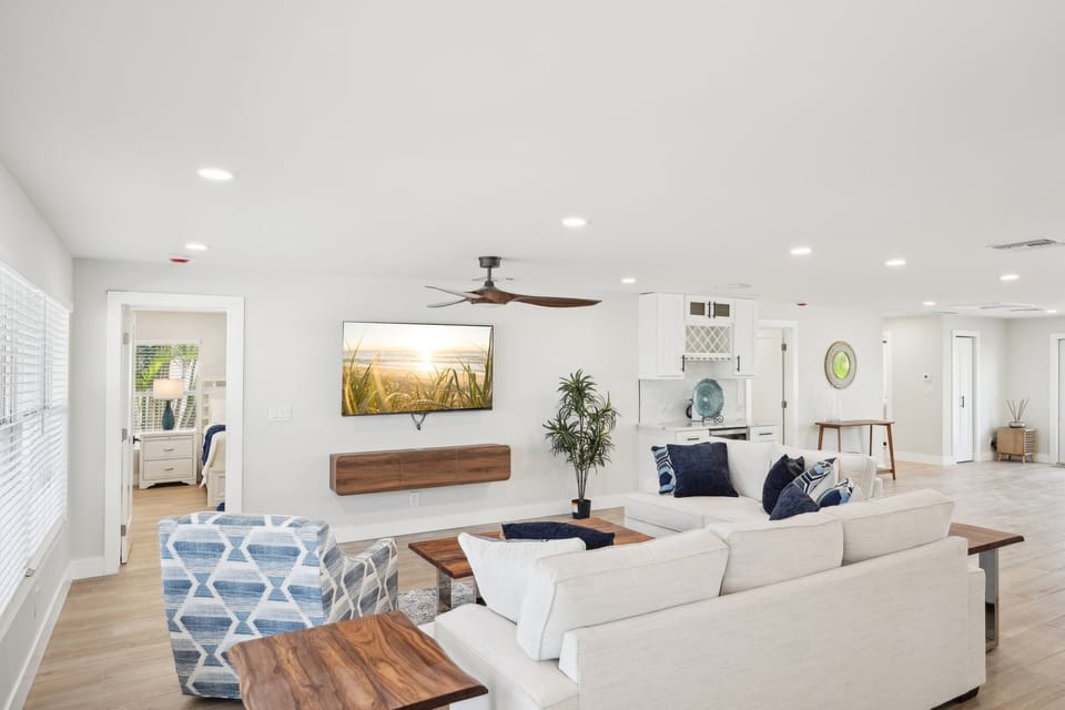 Large windows flood the space with natural light.