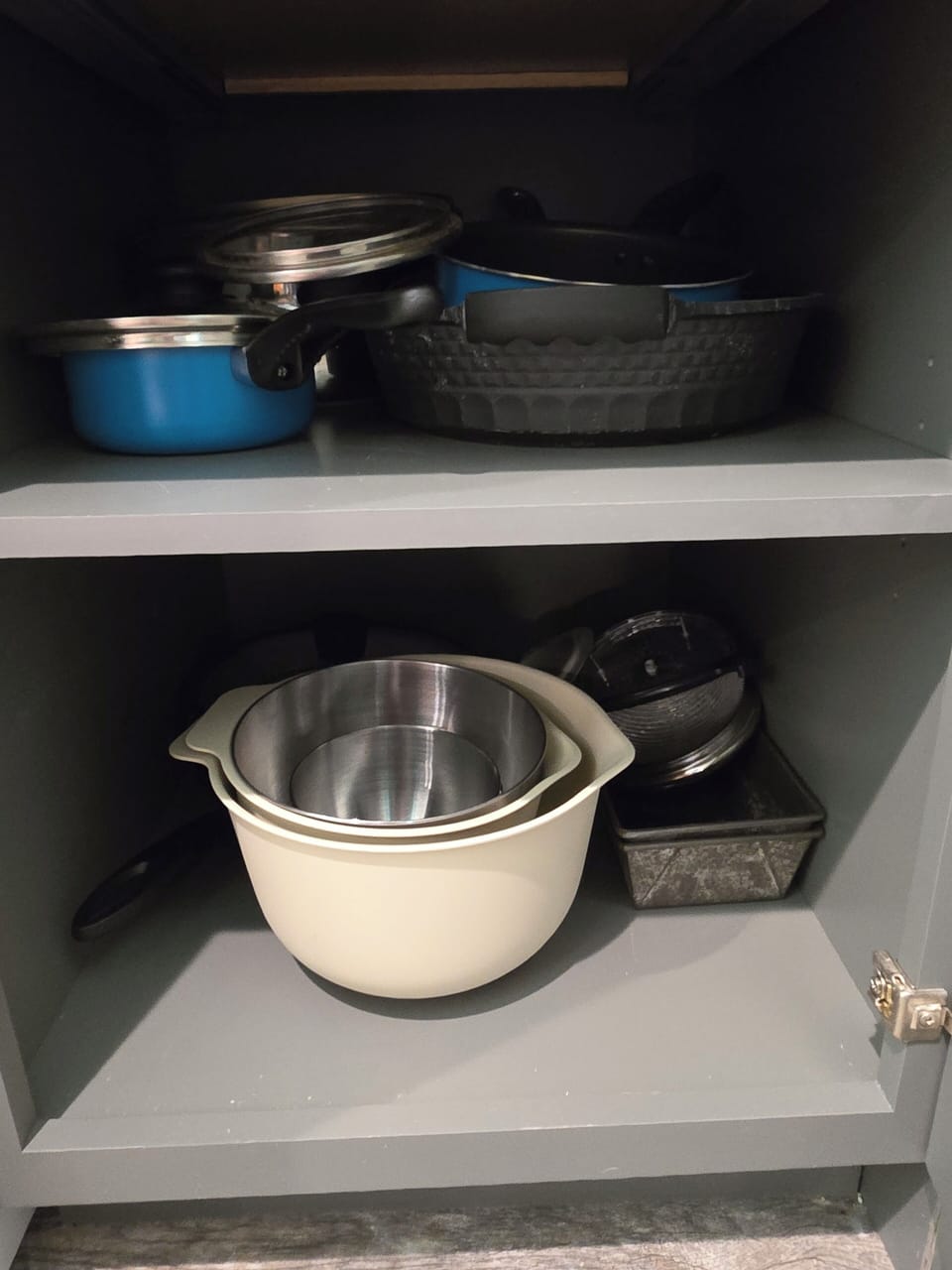 Pots, pans, mixing bowls, baking sheets