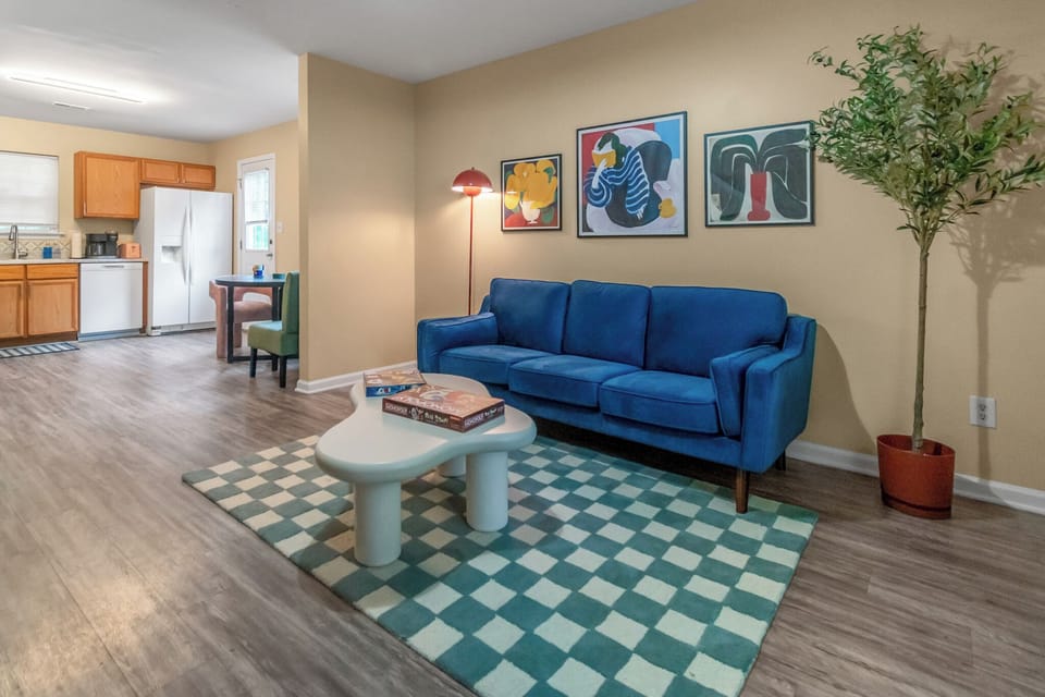 Open floor plan concept with the living room and kitchen