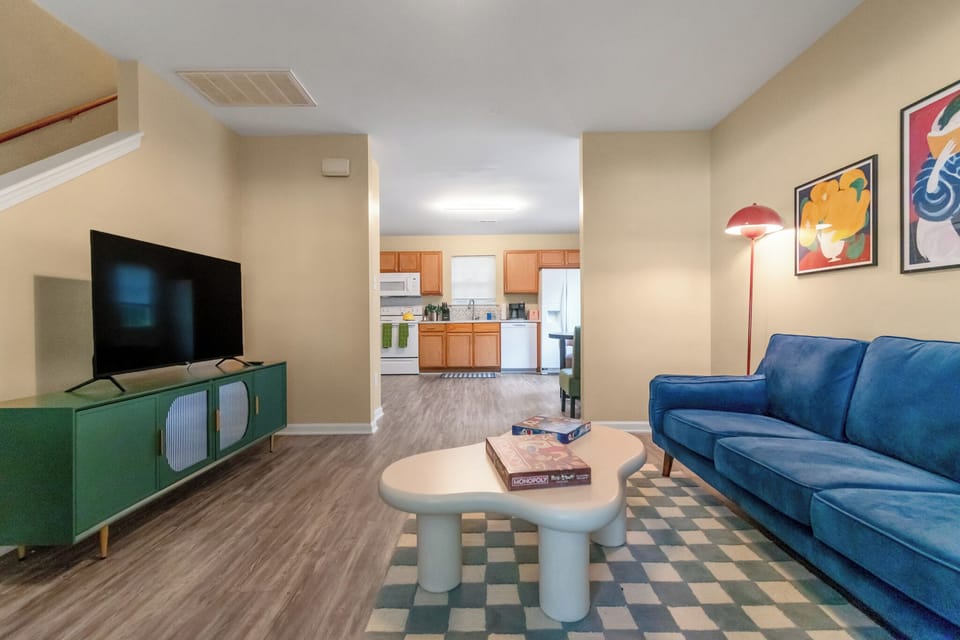 Living room and kitchen
