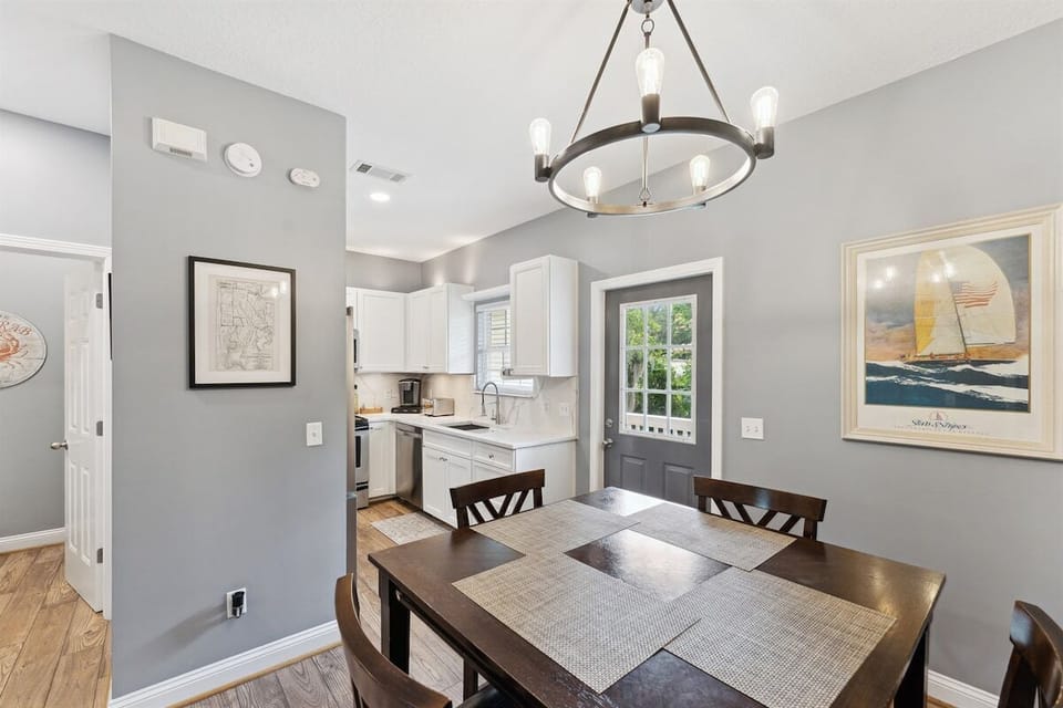 Gather around the table for meals made just steps from the kitchen.