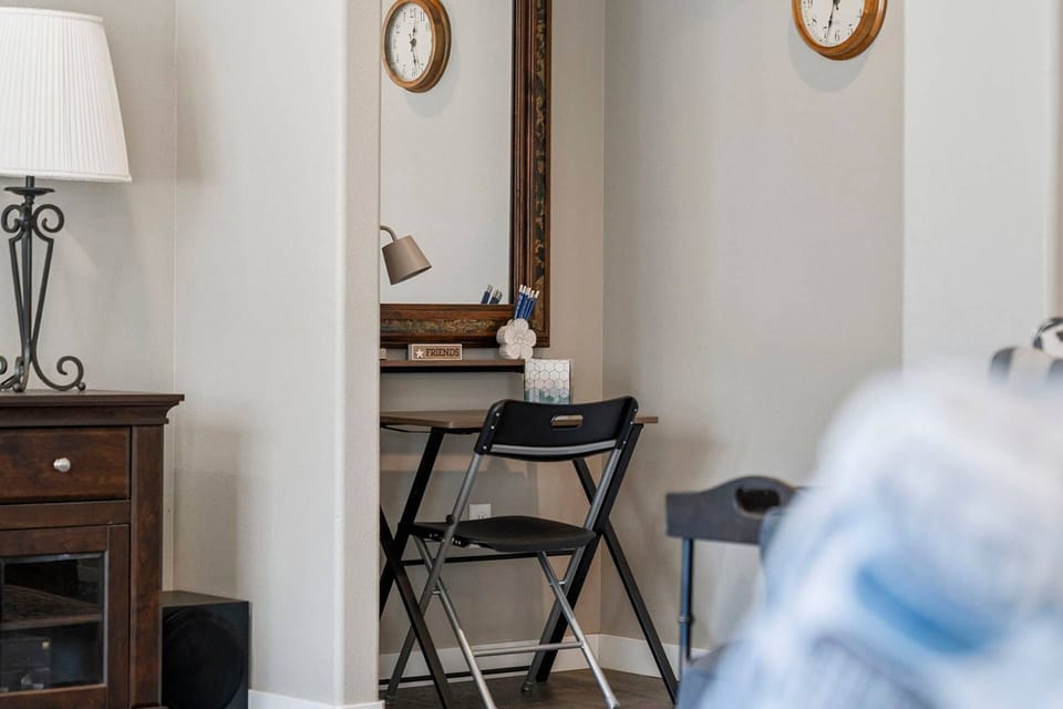 The home office makes for a good location to work from home or on a creative endeavor!