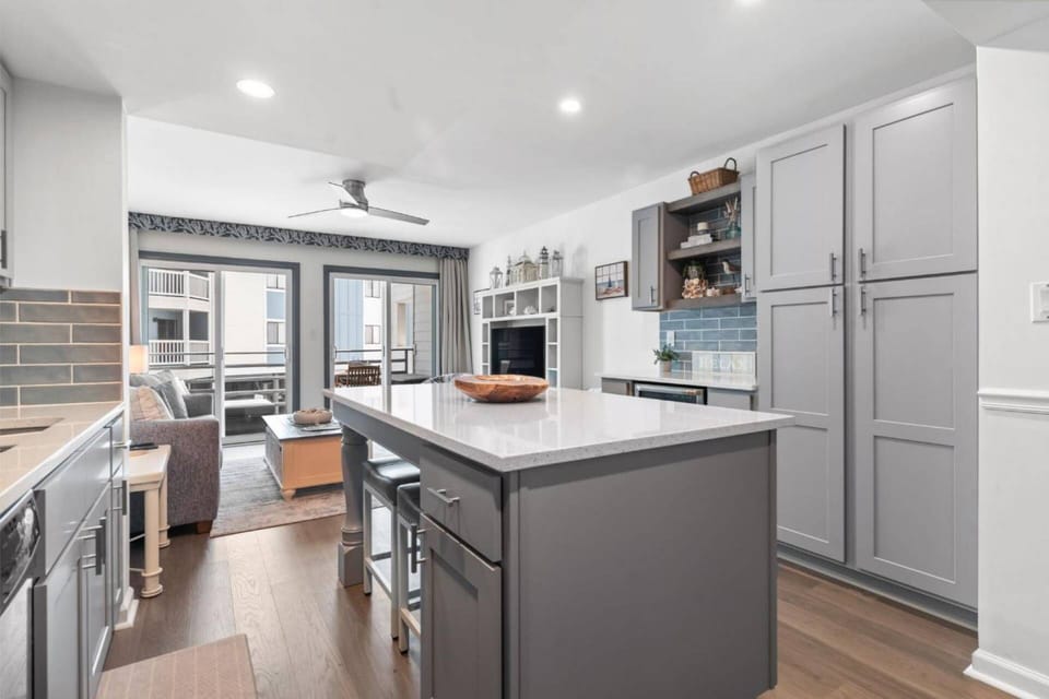 Kitchen Looking into Living Area