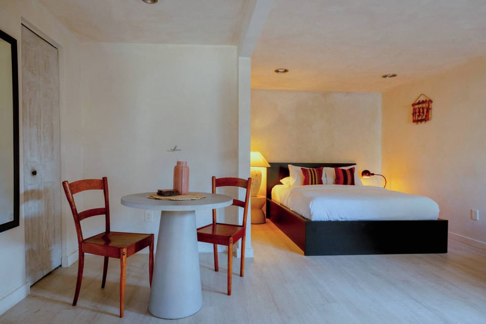 Living room with queen bed