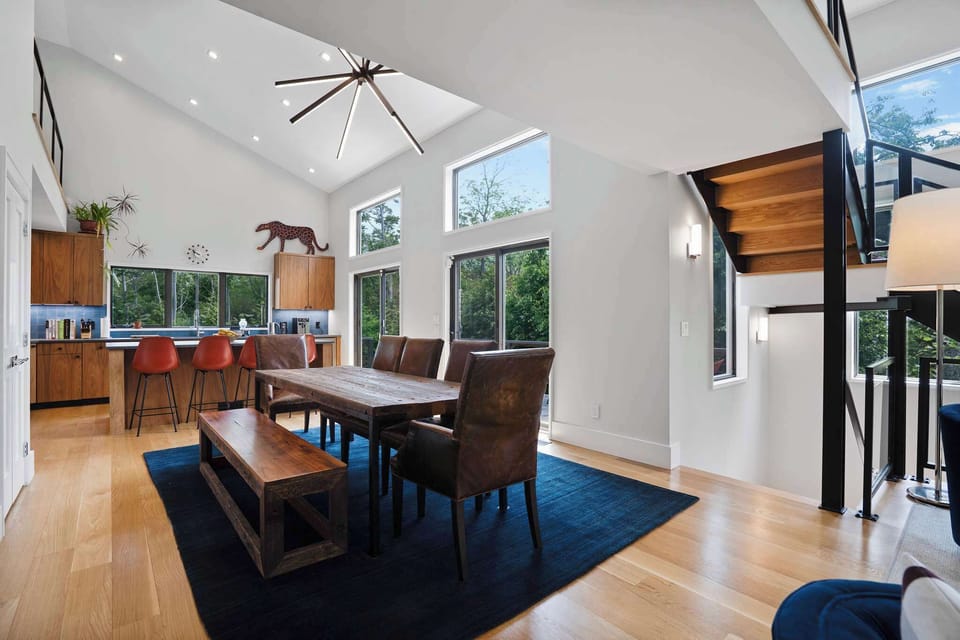 Dining area off the kitchen under the mezzanine