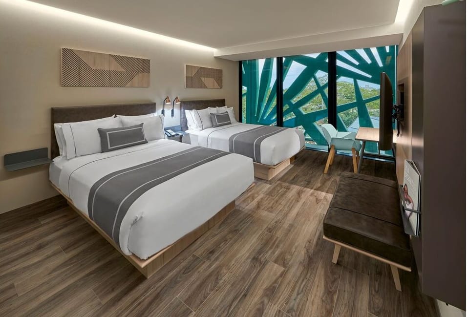 Stretch out in a spacious double-room with calming modern design.