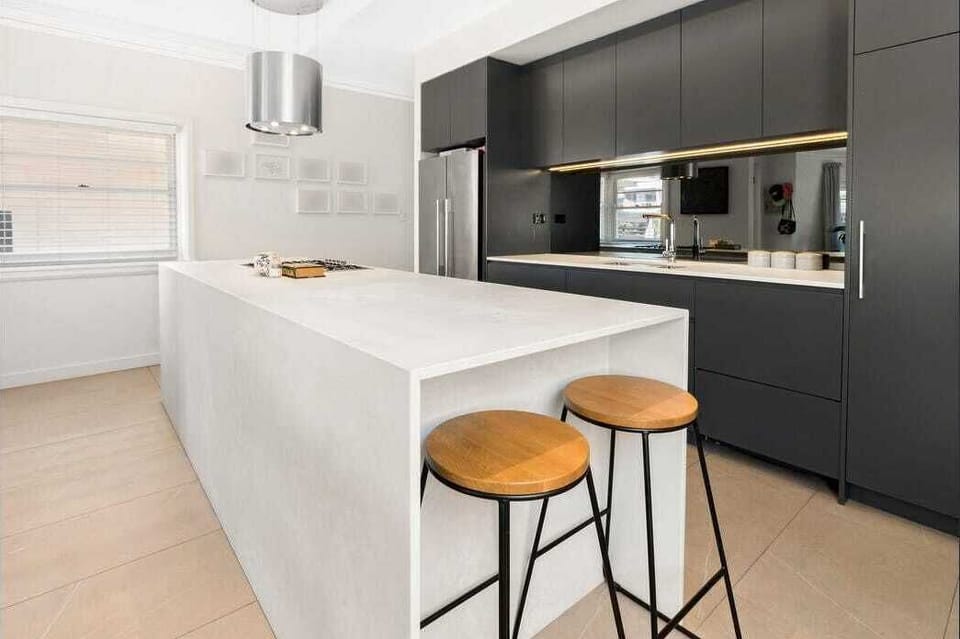 Modern kitchen with European appliances