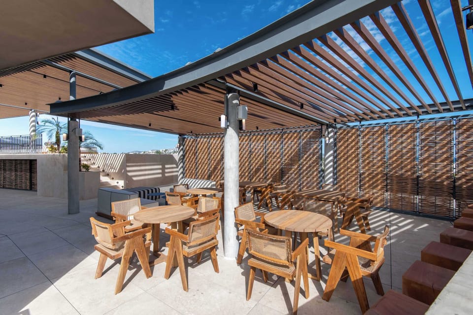 Zona de estar común en el rooftop 