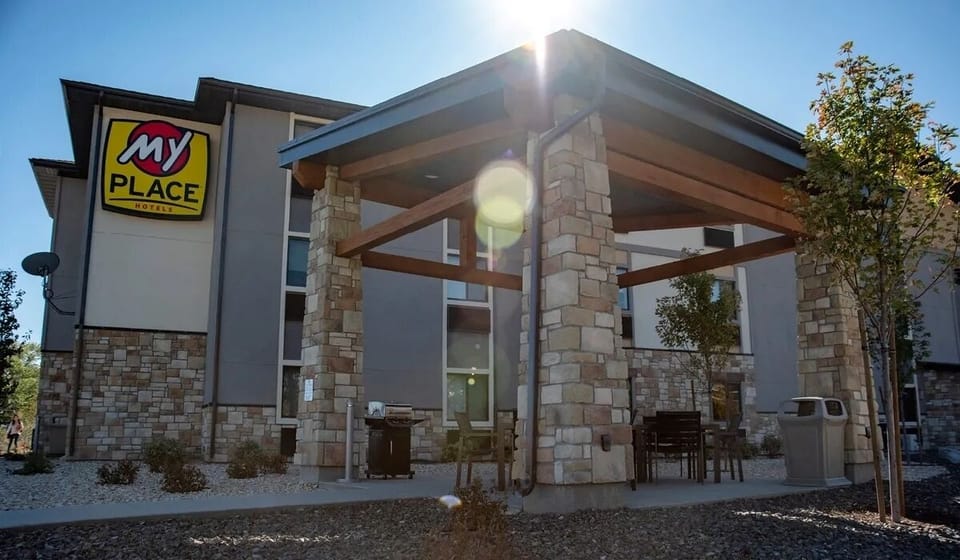 Enjoy a sunny outdoor area just steps from the lobby.