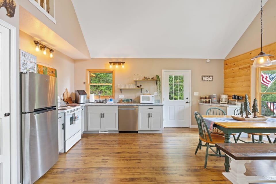 Fully stocked kitchen with a coffee nook!